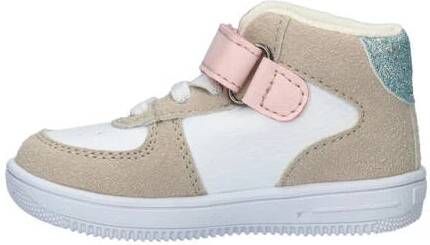 Nelson Kids leren sneakers beige wit Meisjes Leer Meerkleurig 22