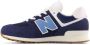 New Balance 574 sneakers donkerblauw wit Jongens Meisjes Suede Meerkleurig 36 - Thumbnail 9