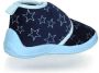 Playshoes pantoffels met sterrendessin Velcro donkerblauw lichtblauw Jongens Polyester 20 21 - Thumbnail 4