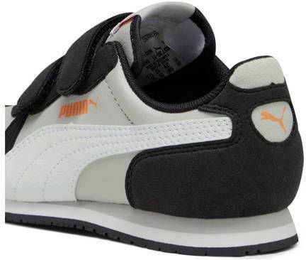 Puma Cabana Racer sneakers grijs zwart wit Jongens Meisjes Imitatieleer 32.5