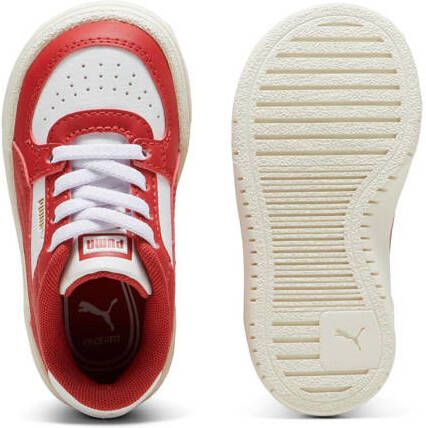Puma California Pro sneakers wit rood Jongens Meisjes Imitatieleer Effen 20