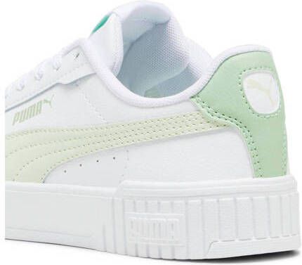 Puma Carina 2.0 sneakers wit lichtgroen Meisjes Imitatieleer Effen 36