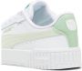 Puma Carina 2.0 sneakers wit lichtgroen Meisjes Imitatieleer Effen 35.5 - Thumbnail 4