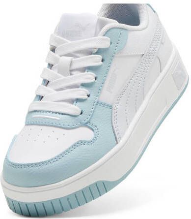 Puma Carina Street leren sneakers wit lichtblauw zilver Meisjes Leer 28