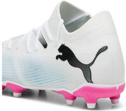 Puma Future 7 Match FG AG Jr. voetbalschoenen wit zwart fuchsia Jongens Meisjes Imitatieleer 28