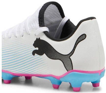 Puma Future 7 Play FG AG Jr. voetbalschoenen wit roze blauw Jongens Meisjes Imitatieleer 28