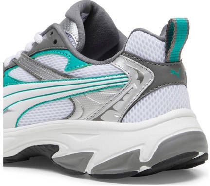 Puma Morphic sneakers wit petrol antraciet Jongens Meisjes Mesh Meerkleurig 35.5