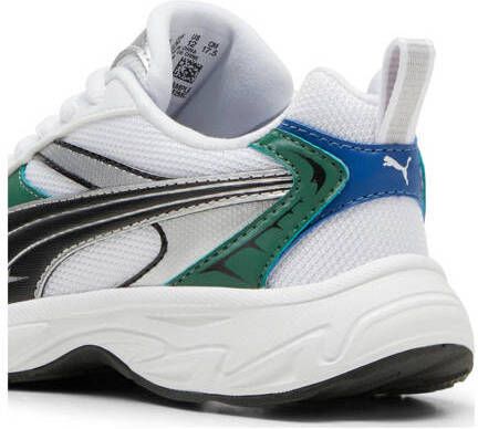 Puma Morphic Techie sneakers wit zwart groen Jongens Meisjes Mesh Meerkleurig 35