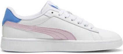 Puma Smash 3.0 sneakers wit lila kobaltblauw Jongens Meisjes Imitatieleer 35.5