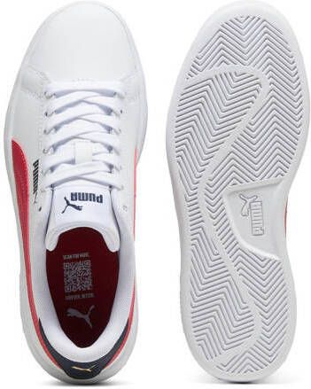 Puma Smash 3.0 sneakers wit rood donkerblauw Jongens Meisjes Imitatieleer 35.5