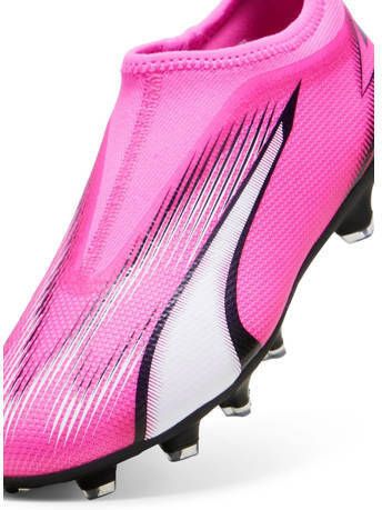 Puma Ultra Match FG AG Junior voetbalschoenen roze wit zwart Jongens Meisjes Imitatieleer 28