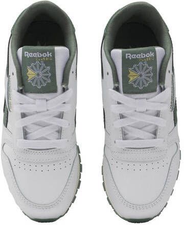 Reebok Classics Classic Leather sneakers wit donkergroen Leer Effen 27