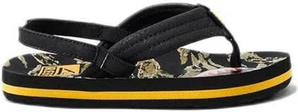 Reef Little Ahi teenslippers zwart groen Jongens Textiel 28