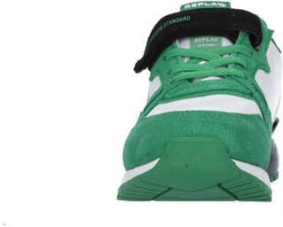 Replay Shoot Jr suède sneakers groen wit Jongens Suede Meerkleurig 28