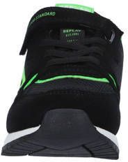 Replay Shoot Jr suède sneakers zwart groen Jongens Suede Meerkleurig 28