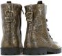 Shoesme TA22W014-B leren veterboots met dierenprint goud bruin - Thumbnail 4