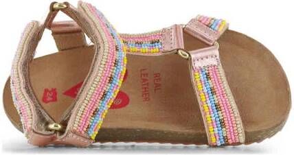 Shoesme leren sandalen met kraaltjes roze metallic Meisjes Leer All over print 22