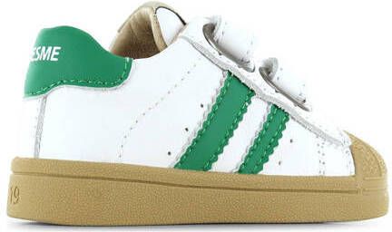 Shoesme leren sneakers wit groen Meisjes Leer Meerkleurig 19