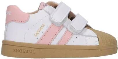 Shoesme leren sneakers wit roze Meisjes Leer Meerkleurig 19