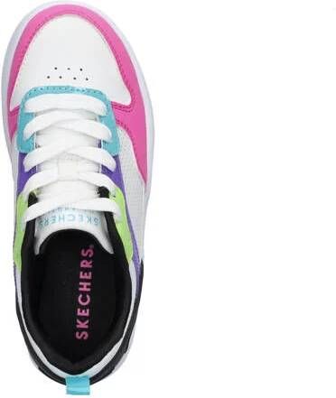 Skechers Court High sneakers wit roze zwart Meisjes Imitatieleer Meerkleurig 28