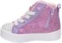 Skechers Twinkle Toes hoge sneakers met lichtjes lila roze Paars Meisjes Imitatieleer 28 - Thumbnail 4