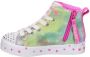 Skechers Twinkle Toes hoge sneakers met lichtjes roze multi Meisjes Textiel 32 - Thumbnail 6