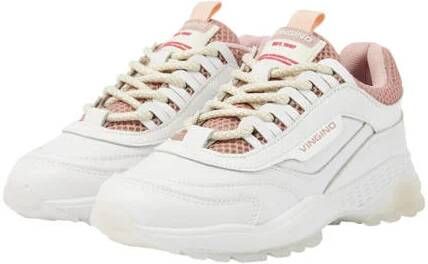 VINGINO Fenna II leren sneakers wit roze Meisjes Leer Meerkleurig 28