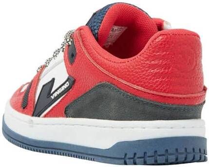 VINGINO Kevin leren sneakers rood wit Jongens Leer Meerkleurig 28