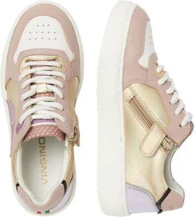 VINGINO Lilly Low leren sneakers beige lila Paars Meisjes Leer Meerkleurig 28