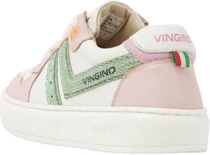 VINGINO Odette Low leren sneakers wit lichtroze lichtgroen Meisjes Leer 26