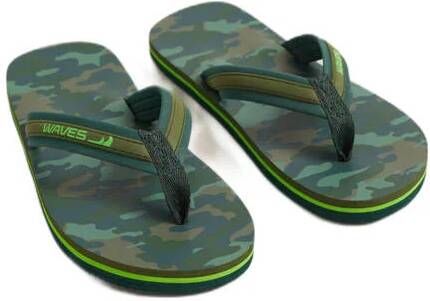 WE Fashion teenslippers groen Jongens Rubber 28 29