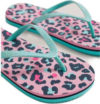 WE Fashion teenslippers roze zwart groen Meisjes Rubber 28 29