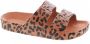 Freedom Moses ""Slippers Leo Toffee"" Caramel met Leopard print - Thumbnail 2