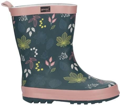 Gevavi Fleur regenlaarzen donkerblauw roze Meisjes Rubber Bloemen 24 - Foto 3