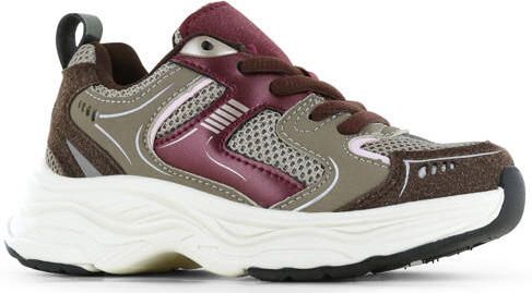 Go Banana's chunky sneakers kaki donkerrood Groen Meisjes Textiel