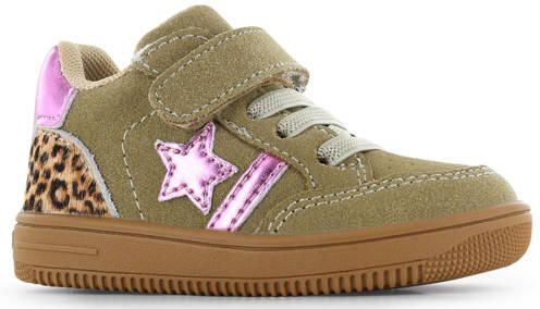 Go Banana's sneakers met panterprint kaki roze beige Groen Meisjes Textiel