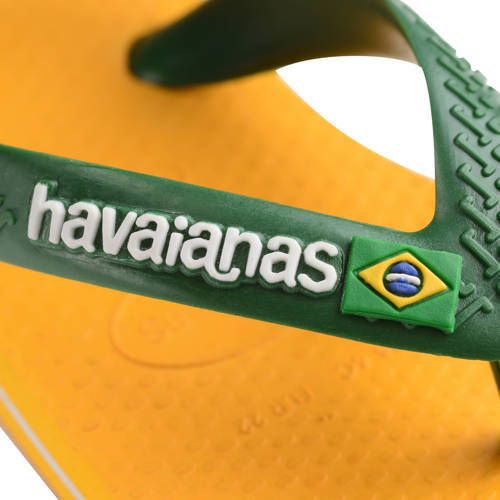 Havaianas Baby Brasil Logo II teenslippers met hielbandje geel groen Jongens Rubber 25 26 - Foto 2