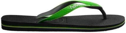 Havaianas Brasil teenslippers groen zwart Jongens Rubber 31 32