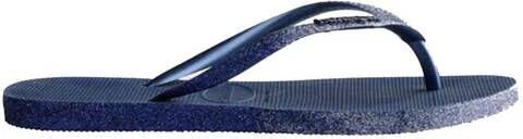 Havaianas Slim Sparkle II teenslippers met glitters donkerblauw Meisjes Rubber 35-36