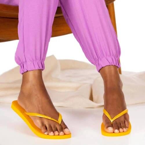 Havaianas Slim teenslippers geel Meisjes Rubber Effen 29 30