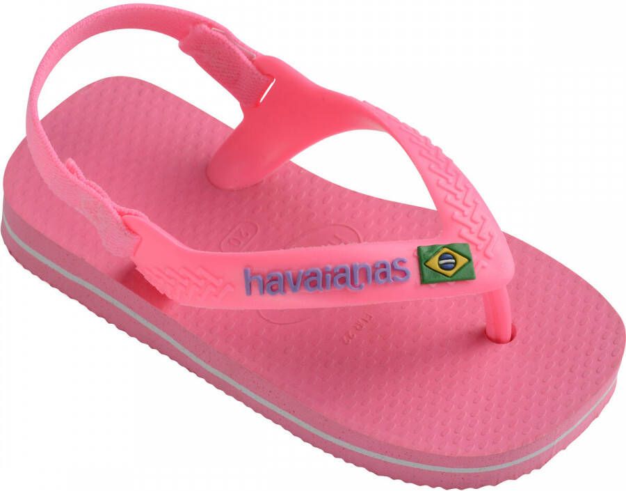 Havaianas Baby Brasil Logo Unisex Slippers Crystal Rose - Foto 3