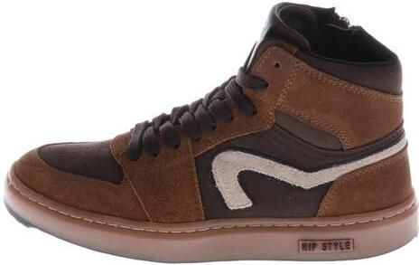 Hip leren sneakers bruin Jongens Leer Sneaker van - Foto 3