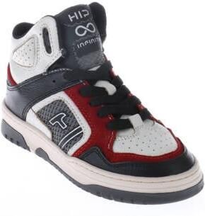 Hip leren sneakers zwart wit rood Jongens Leer Meerkleurig - Foto 4