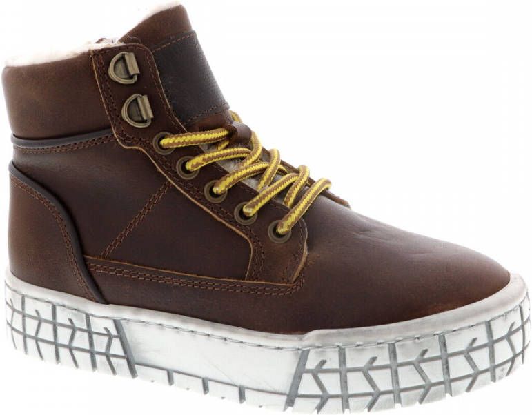 HIP Shoe Style Hip H2449 jongens veterboot bruin bont gevoerd - Schoenen.nl