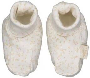LEVV baby slofjes LNYANOS ecru zand Meisjes Stretchkatoen Bloemen 0-6 mnd