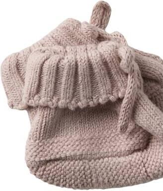 LIL' ATELIER BABY gebreide katoenen babyslofjes roze Effen - Foto 3