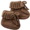 LIL' ATELIER BABY katoenen gebreide babyslofjes donkerbruin Effen - Donkerbruin
