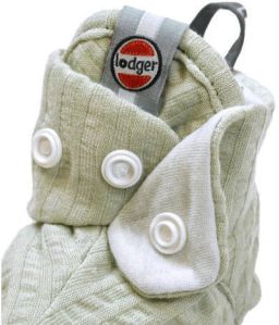 Lodger Baby Pantoffels Groen Zacht Katoen Antislip Drukknoopsluiting 6-12 Slipper Seersucker