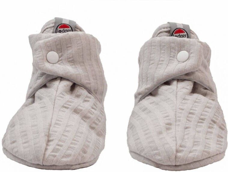 Lodger Antislip Slofjes Baby 17 Grijs Zacht Katoen Antislip Drukknoopsluiting 6-12 Slipper Seersucker - Foto 3