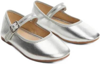 Mango Kids ballerina's zilver Meisjes Imitatieleer Effen 21(12 8cm)